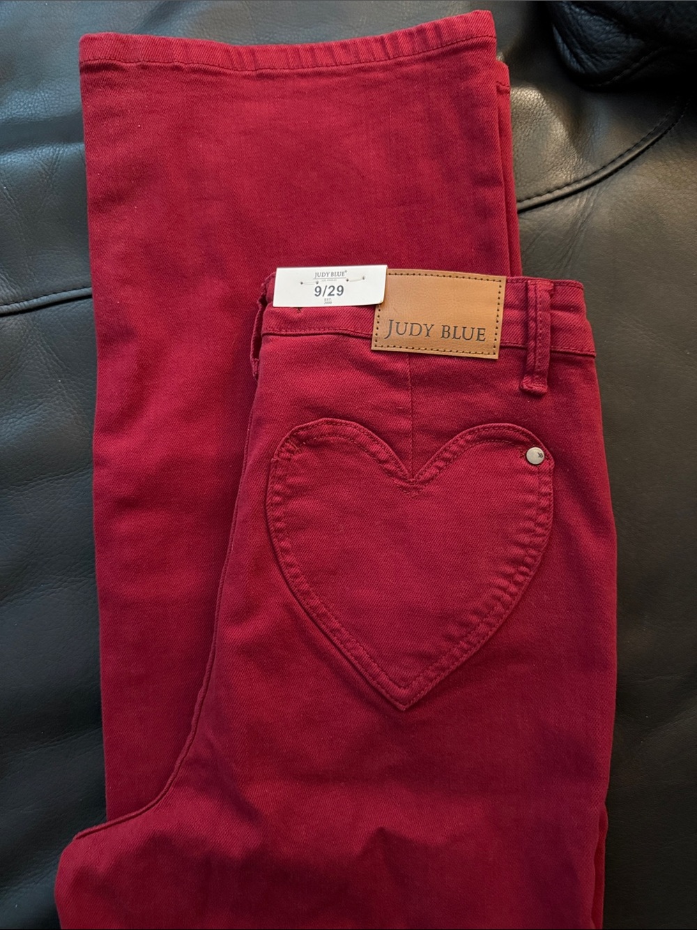 Judy Blue Heart Pocket High-Waist Straight Leg Jeans - Red (Size 9/29) NWT - Picture 7 of 8